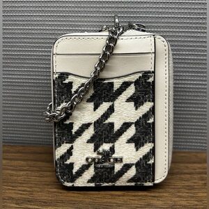 Coach Black and Cream Houndstooth Wallet